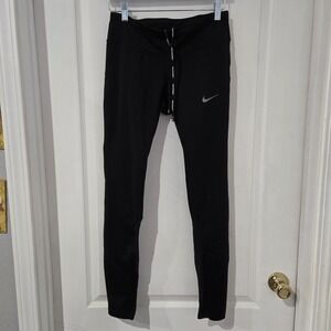 Womens Nike Dri Fit Running Pants  Womens Sz S Zipper Pocket Waist 26 Inseam 28